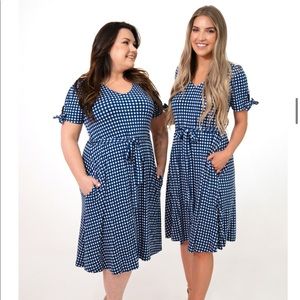 Merrick White Collection Gingham Anywhere Dress